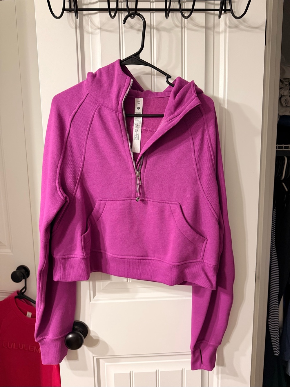 lululemon athletica vivid plum Half-Zip scuba Hooded Pullover
